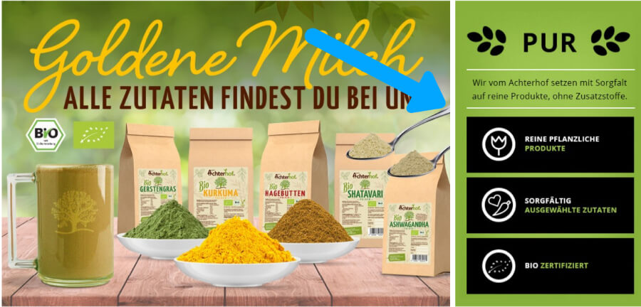 Der Gewürzhandel Achterhof wirbt mit seinen Bio-Produkten.