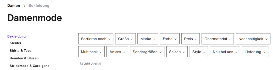 Beispiel Produktfilter 