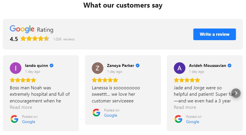 Bewertungen über Drittanbieter-Widgets